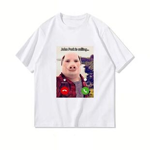 John Pork Is Calling T Shirt约翰·波克正在打电话趣味短袖T恤