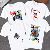 t恤文化衫 整套一副扑克牌图案黑桃AJQ兄弟装 寝室服短袖 定制加LOGO