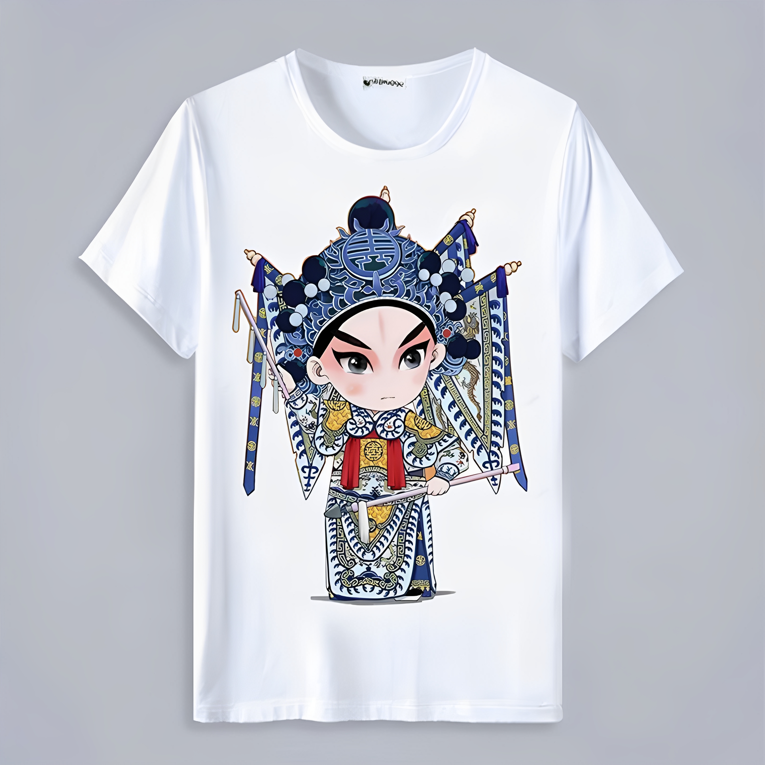 中国风京剧脸谱花旦文化衫