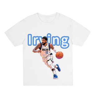 美式卡通篮球短袖漫画风球星T恤科比安东尼库里欧文定制衣服男女