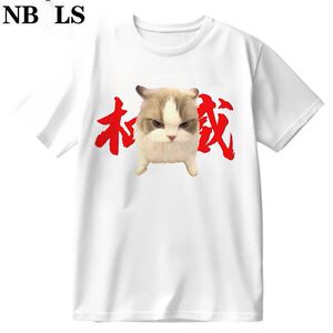 权威拳头小猫表情包短袖T恤