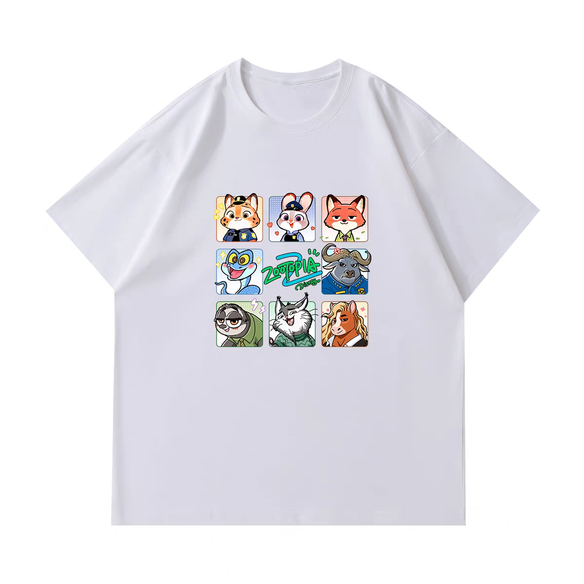 电影疯狂动物城2美式卡通印花T恤