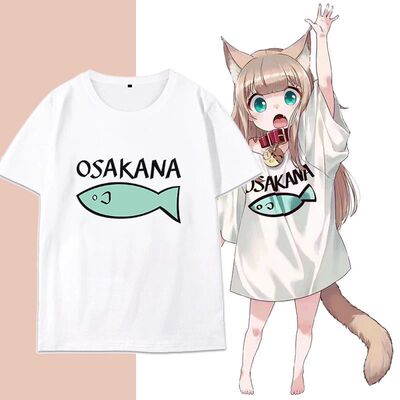 日系猫娘COS黄豆粉短袖T恤
