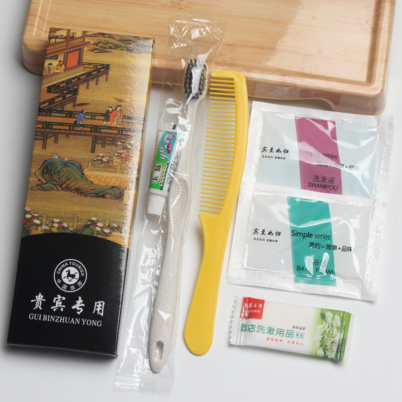 宾馆酒店用品一次性洗漱用品牙刷牙膏梳子四合六合一牙具六件套装