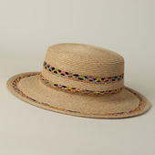 帽子夏季 出游百搭时尚 简约镂空透气拉菲草遮阳帽圆顶气质平沿帽