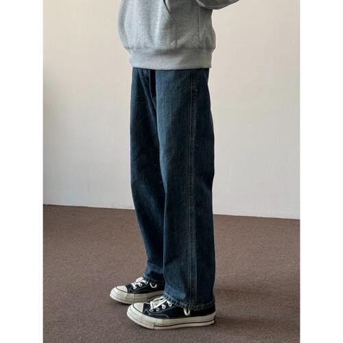 NOT UGLY店铺百搭时尚个性新品潮青年复古水洗做旧宽松直筒牛仔裤