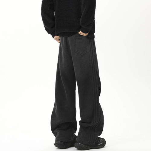 tachiism新品韩版时尚manuscript潮流NOTUGLY水洗做旧休闲宽松裤