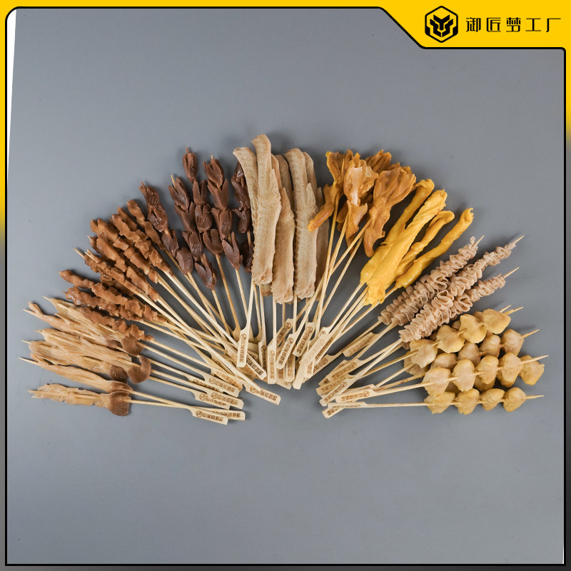 仿真烧烤卤煮串串鸡皮鸭胗模型
