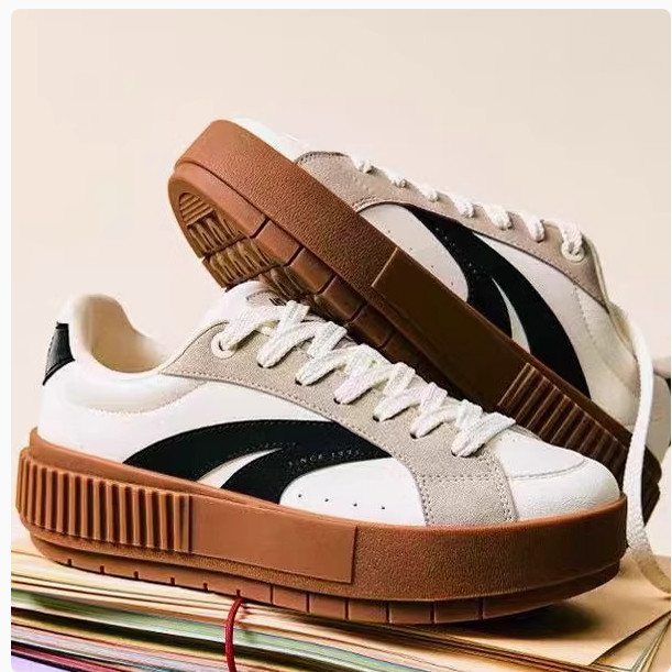 安踏曲奇丨厚底低帮德训鞋板鞋女2025春季新款潮流女鞋122518035