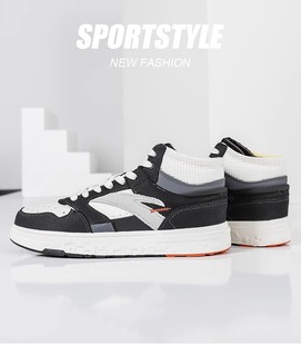 安踏街顽男子板鞋季冬新款运动休闲防滑厚底中帮板鞋潮112218052