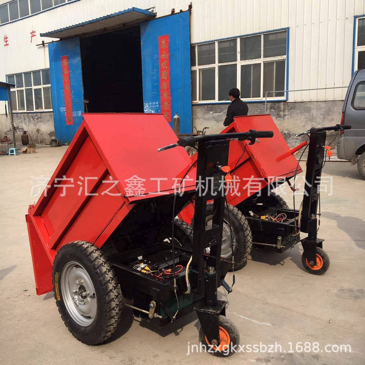 五折特卖电动手推工程翻斗车 建筑手推翻斗车简单易操作