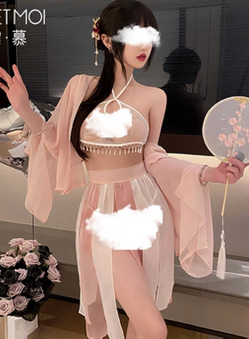 霏慕盈盈珍珠流苏汉服女性感肚兜分片绑裙装古风COS古装抹胸睡裙