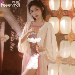 霏慕语嫣古风刺绣肚兜套装汉服女夏妖娆性感古装薄纱异域风情服装