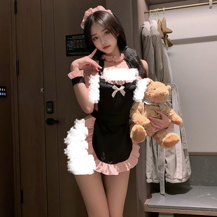 霏慕可爱俏皮睡裙女连体衣围裙性感睡衣情调禁欲系2025新款短裙qq