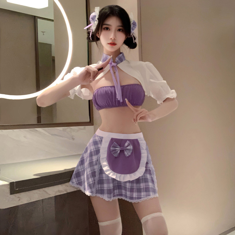 霏慕国风潮娃绑带分叉半身裙演出服表演服女团跳舞衣服舞蹈裙新款