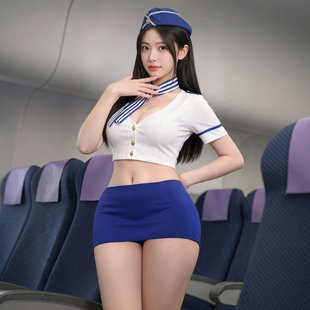 霏慕性感知性空姐套装女团跳舞衣服表演服装演出服啦啦操拉拉队夏