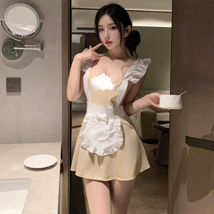 霏慕小狗甜心围裙制服睡裙女2025新款秋季性感睡衣特别漂亮趣味qq