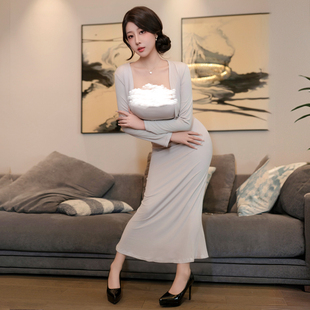 霏慕简约风柔情缱绻家居连衣裙女2025夏季新性感七夕女生约会穿搭