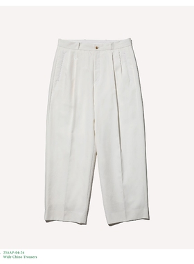 A.PRESSE Wide Chino Trousers 25AW 打褶宽松卡其休闲裤