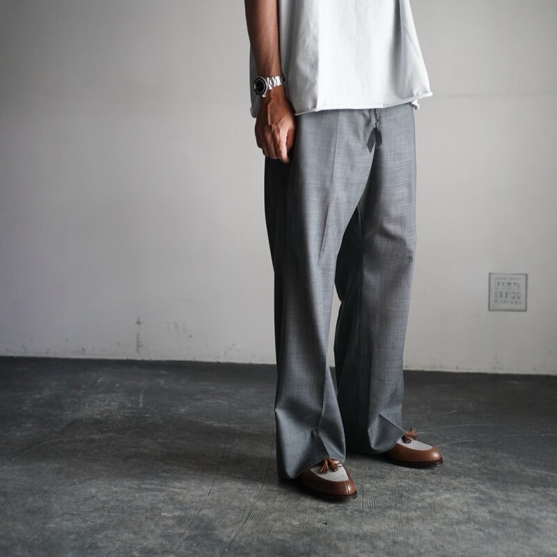 MAATEE&SONS Summer H WOOL PAN 26SS 抽绳夏季羊毛打褶宽松西裤