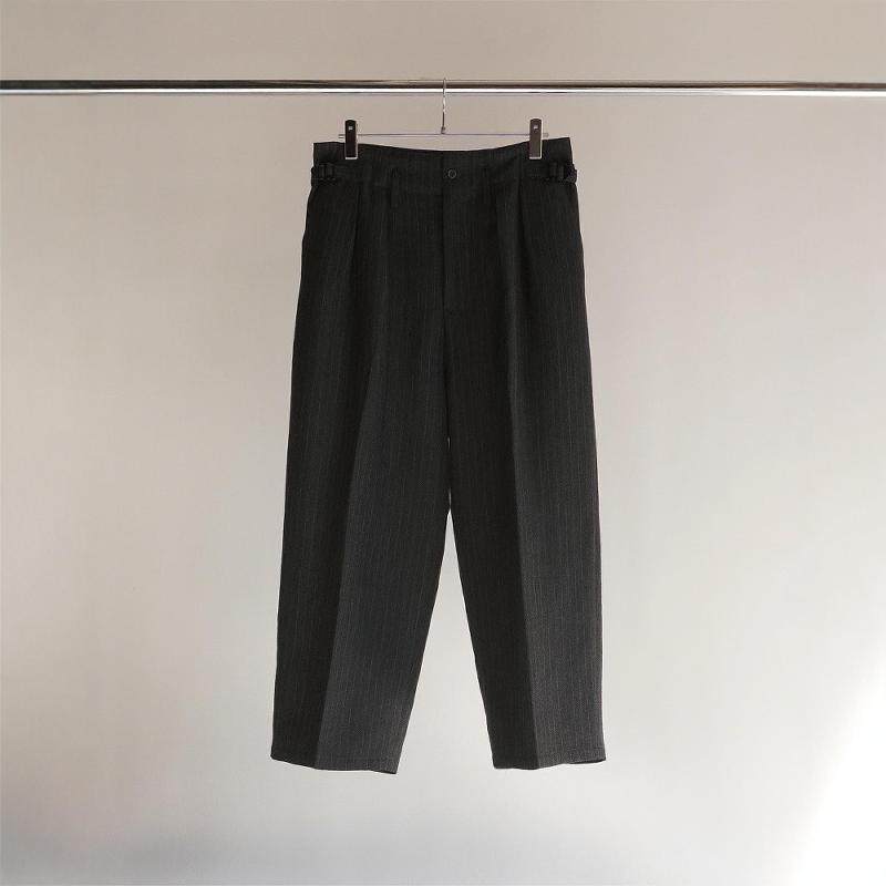 ANCELLM条纹羊毛宽松休闲西装裤