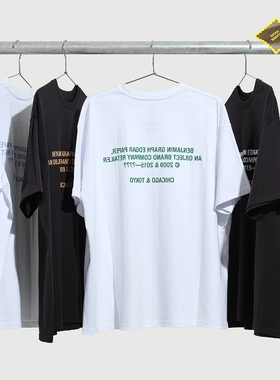 Graphpaper BENJAMIN GRAPH EDGAR PAPER Tee25SS植绒印花短袖T恤