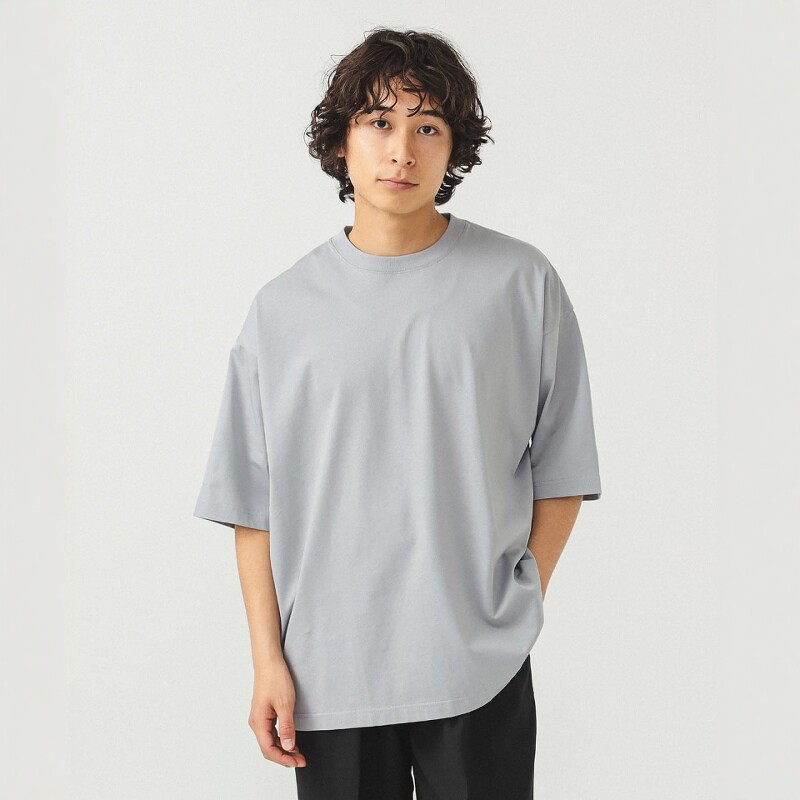 BEAMS Loose Mercerized T-shirt 25SS 纯色宽松廓形七分袖T恤