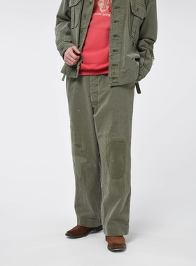 BOWWOW M43 HBT COMBAT TROUSERS 24AW 做旧军事风补丁工装长裤