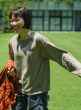 TNF Faded Field L/S Tee 25AW 北面紫标复古有机棉混纺长袖T恤