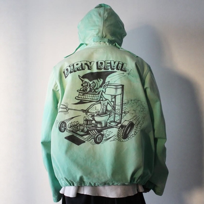 BOWWOWSKETCH复古做旧连帽夹克