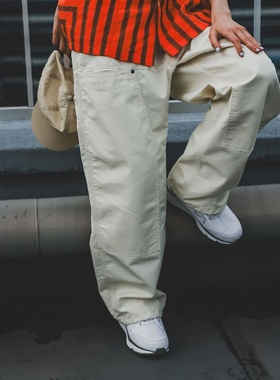 NULL TOKYO × BEAMS W KNEE PANTS 24SS 联名宽松混纺工装长裤