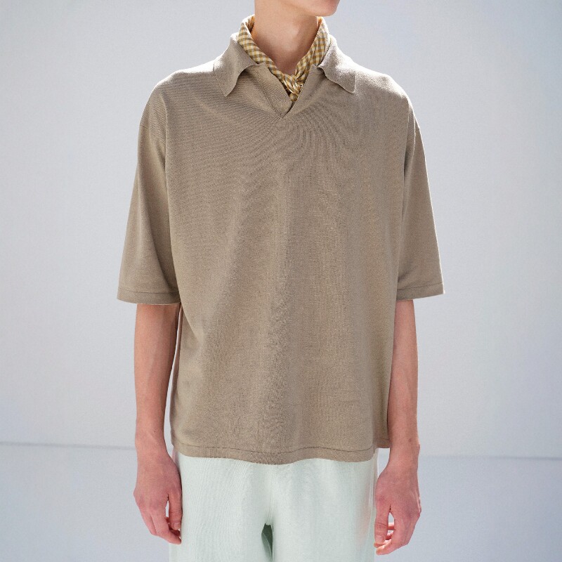 AURALEE SILK KNIT SKIPPER POLO 26SS 高支数真丝套头短袖针织衫