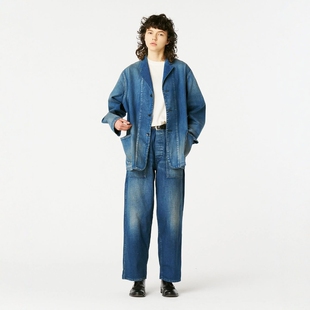 25AW DENIM TROUSERS 复古做旧军事风海军牛仔裤 HERILL NAVY