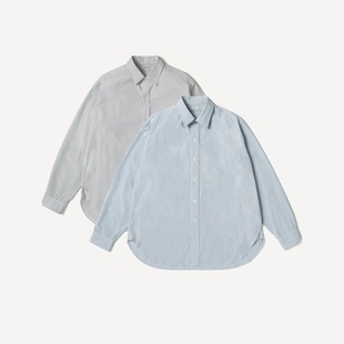 A.PRESSE Regular Collar Shirt 26SS 竖条纹尖领牛津长袖衬衫