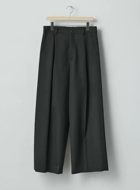 ssstein Wool Kersey Extra Wide Trousers 26SS羊毛宽松打褶西裤