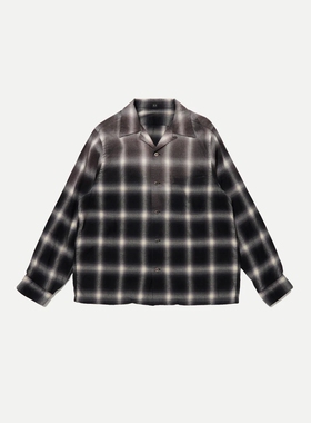 T.T Taigatakahashi OPEN COLLAR SHIRT 25AW 棉丝格纹开襟衬衫
