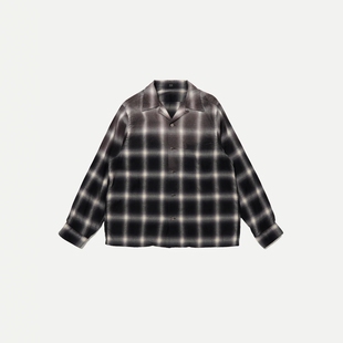 COLLAR OPEN SHIRT 25AW T.T 棉丝格纹开襟衬衫 Taigatakahashi