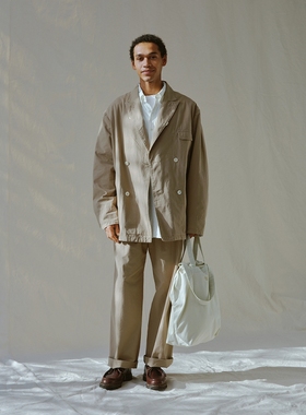 nanamica Tuck Club Pants 25SS 棉麻混纺单褶抽绳直筒宽松休闲裤