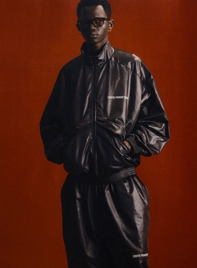 COOTIE DAMP COATED SATIN TRACK JACKET 25SS 缎面印花运动夹克