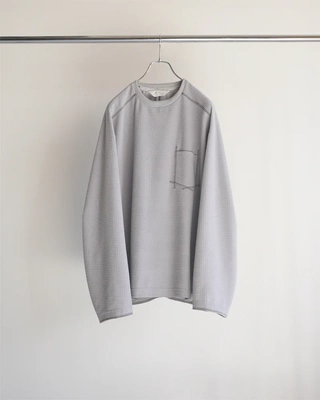 ANCELLM粗绒宽松缝线机能长袖T恤