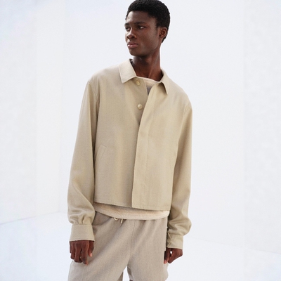 AURALEE极细羊毛人字纹翻领夹克