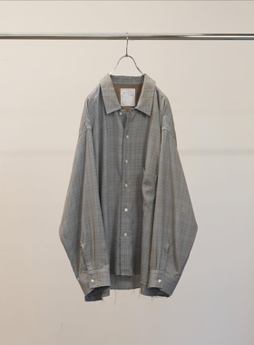 ANCELLM AGING RAYON CHECK SHIRT 26SS 人造丝做旧宽松格纹衬衫
