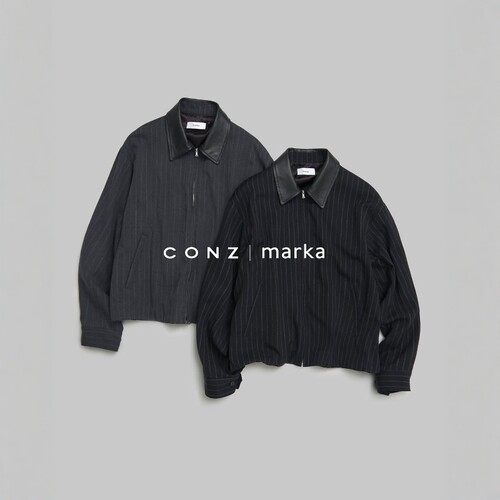 markaCONZ条纹羊毛皮领运动夹克