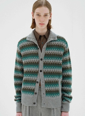 AURALEE CASHMERE KNIT CARDIGAN 25AW 克什米尔羊绒混纺提花开衫