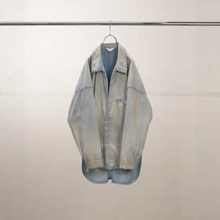 ANCELLM AGING CHAMBRAY LONG SHIRT 25AW 复古青年布V领长款衬衫