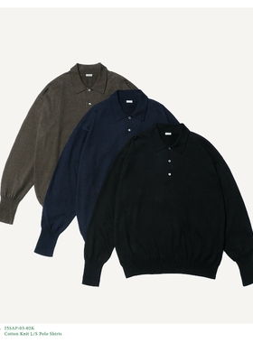 A.PRESSE Cotton Knit L/S Polo Shirts 25SS 纯棉针织长袖衬衫