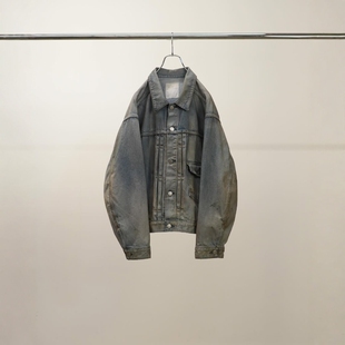 ANCELLM AGING DENIM JACKET 25AW 复古做旧破坏污渍手做牛仔夹克