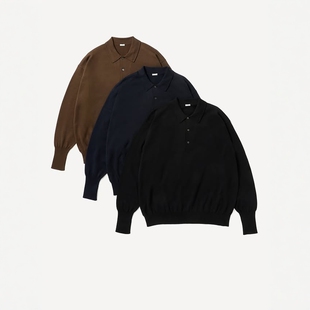 A.PRESSE Cotton Knit L/S Polo Shirt 26SS 棉质针织长袖衬衫T恤