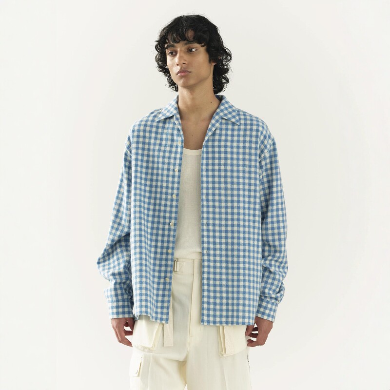AURALEE CASHMERE SHIRT BLOUSON 25SS 克什米尔蒙古羊绒衬衫夹克