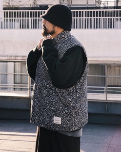 DOWN 立领噪音羊毛混纺羽绒马甲 COOTIE JACQUARD 23AW VEST